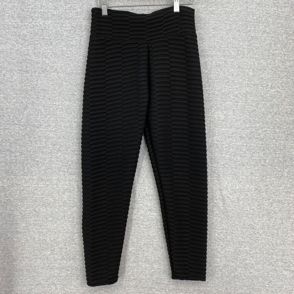 SHEIN Leggings Womens Medium Black Scrunch Butt High Waisted Stretch Gym Texture
